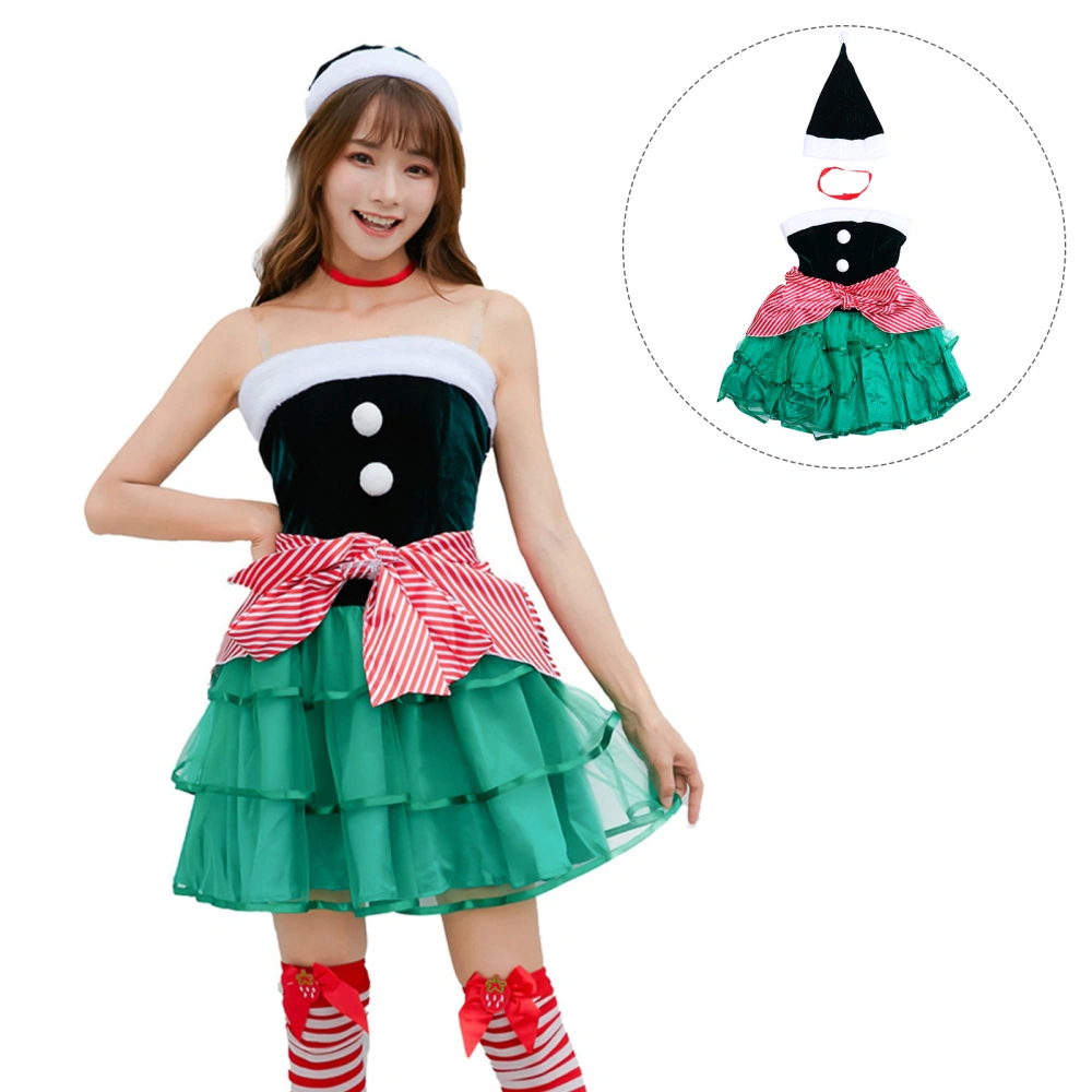 1 Set of Performance Costume Cosplay Uniform Christmas Elf Clothing Party Supply