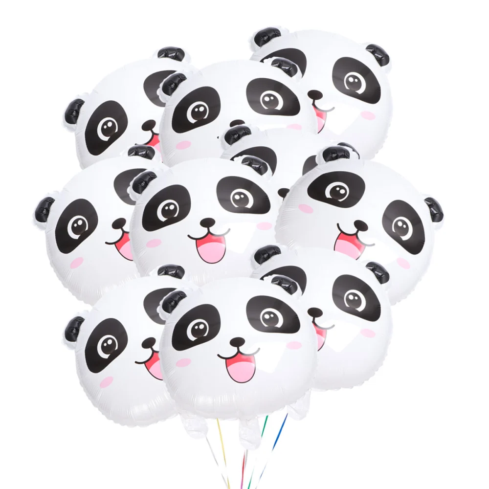 1 Set 20pcs Panda Balloon Creative Cartoon Aluminium Foil Balloon for Gathering Birthday Party Decoration (White Black Pink)