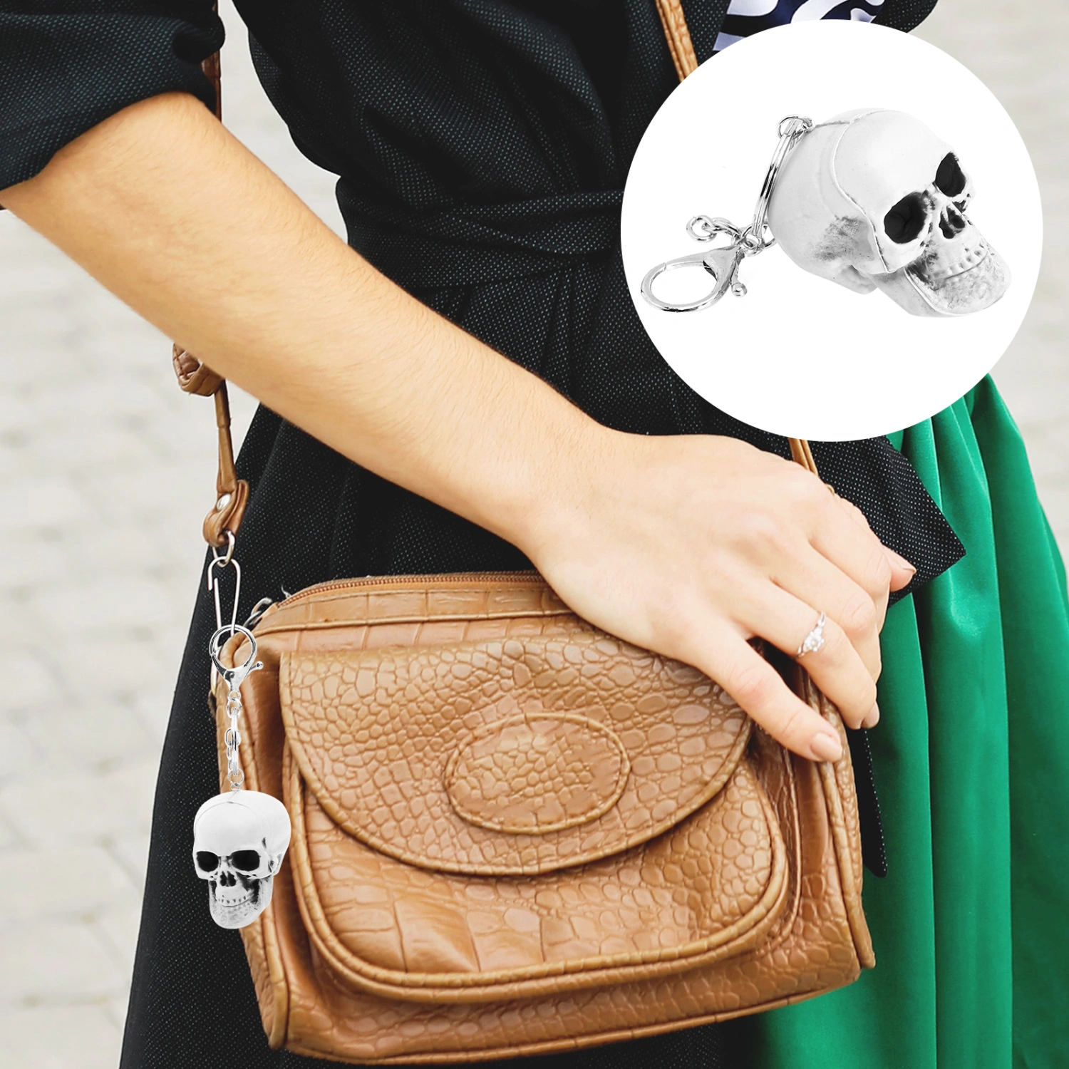 Punk Style Skull Skeleton Key Chain Key Ring Fashion Clothing Accessory