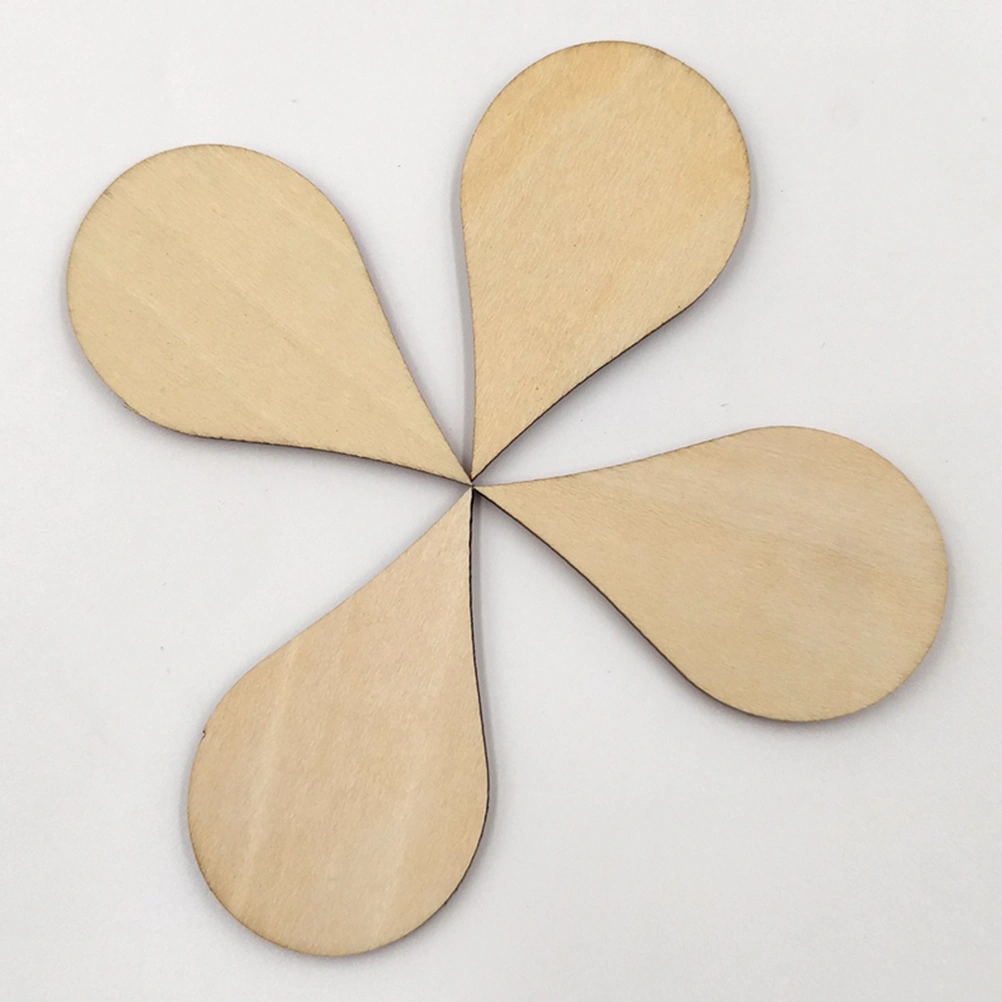 40 Pcs 50x30mm DIY Wooden Slices Water Drop Shaped Doodle Embellishments DIY Decorations Crafts Accessories Small Pendants for Home Ornaments
