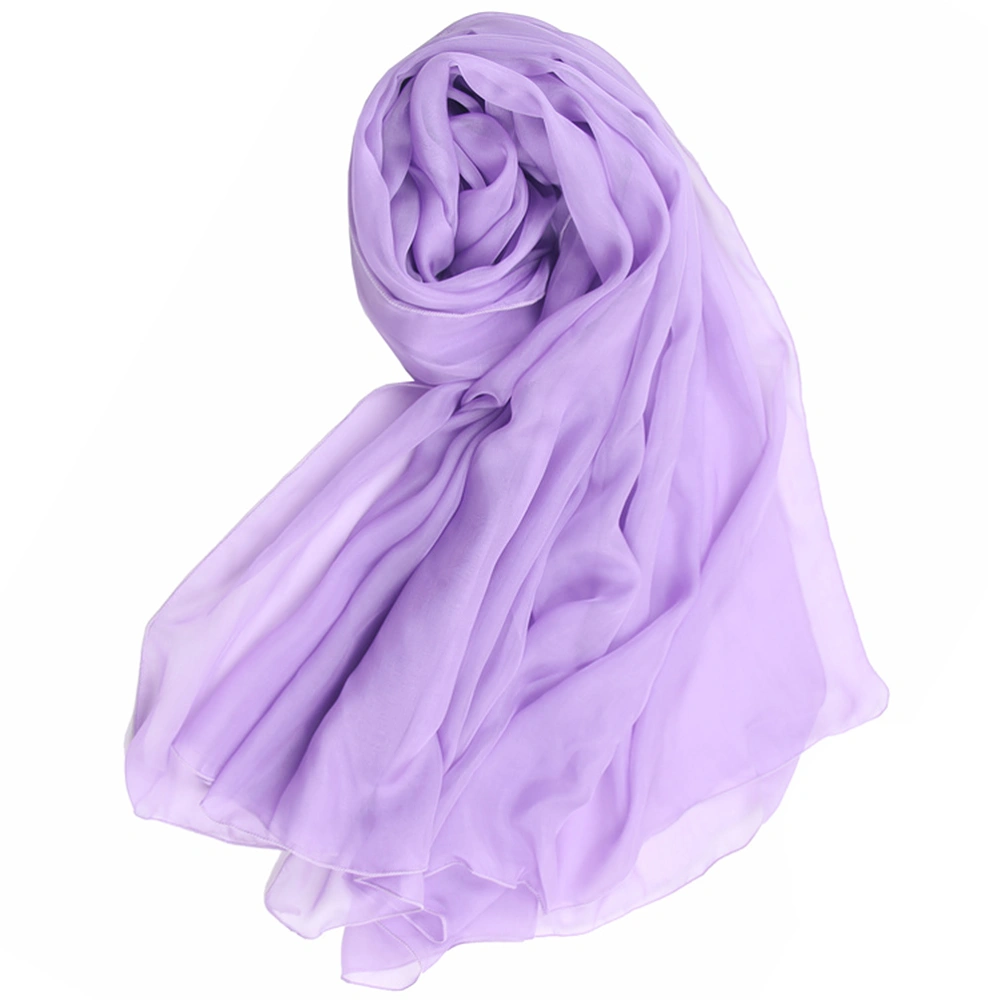 1pc Sun Shield Neck Mask Face Veil Beach Scarf Pashmina Solid Color Scarf for Women Summer(Lavender)