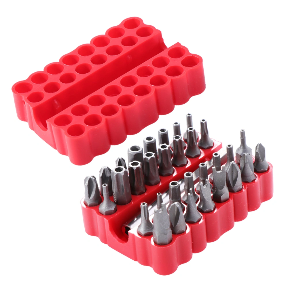 33 Pcs Security Bit Set Tamper Proof Torx Hex Star Screwdriver with Bit Holder