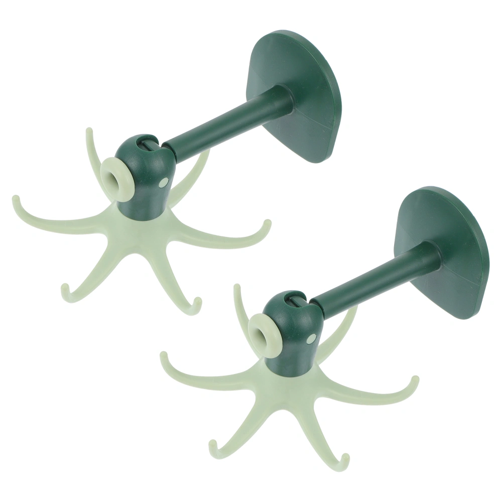 2pcs Multi-Purpose 360 Degree Rotated 7-Claw Hooks Wall Hook for Hanging