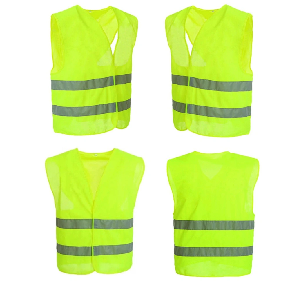 10pcs High Visibility Neon Safety Vest Reflective Safety Vest Fit for Running Cycling Sports Outdoor Clothes (Yellow)