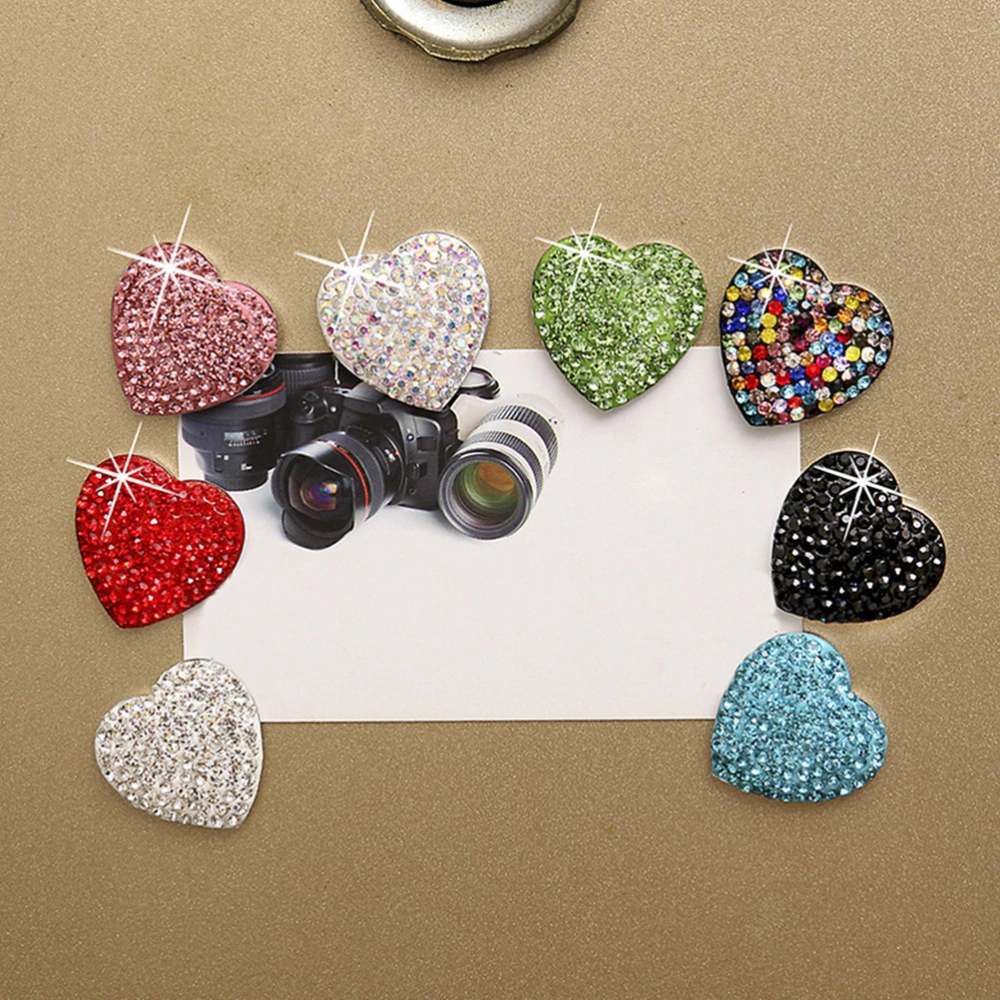 9pcs Crystal Heart Magnet Rhinestone Magnet Creative Fridge Magnet for Home