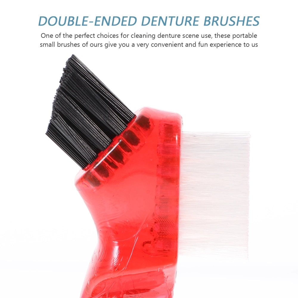 4Pcs Double-Head Denture Brushes Creative Cleaning Brushes Personal Small Brushes