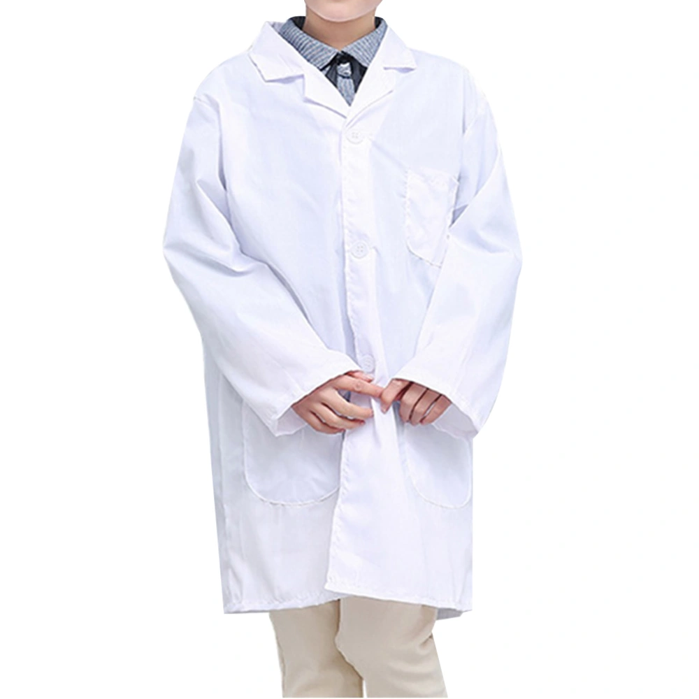 Kids Long Sleeves Doctor Cosplay Costume Outfit White Coat Doctor Role Play Costume Size S