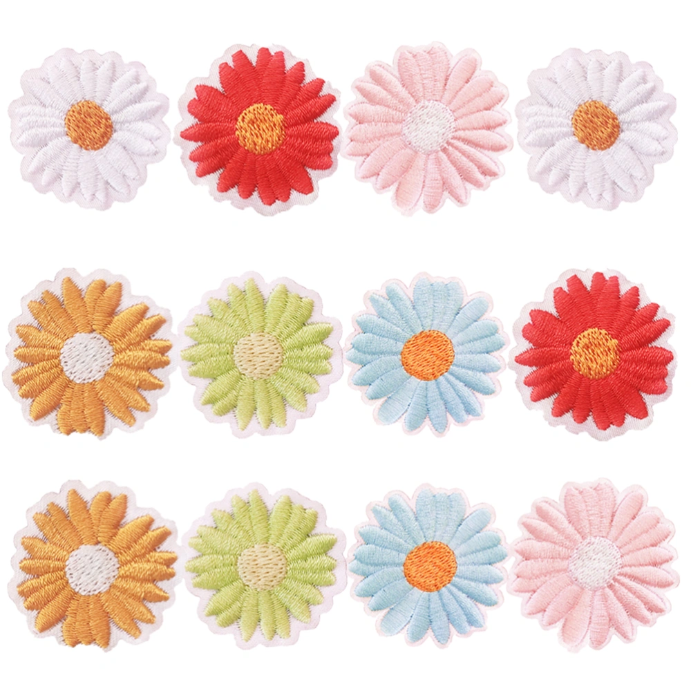 12pcs Daisies Flower Patch Handmade DIY Accessories Embroidery Clothing Hair Accessories Cloth Stickers Handmade Supplies for Home