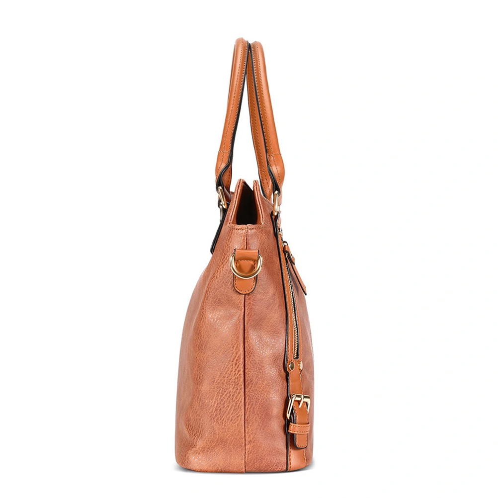 Detachable Single Shoulder Handbag Large Capacity Storage Handbag for Female Women Ladies (Brown)