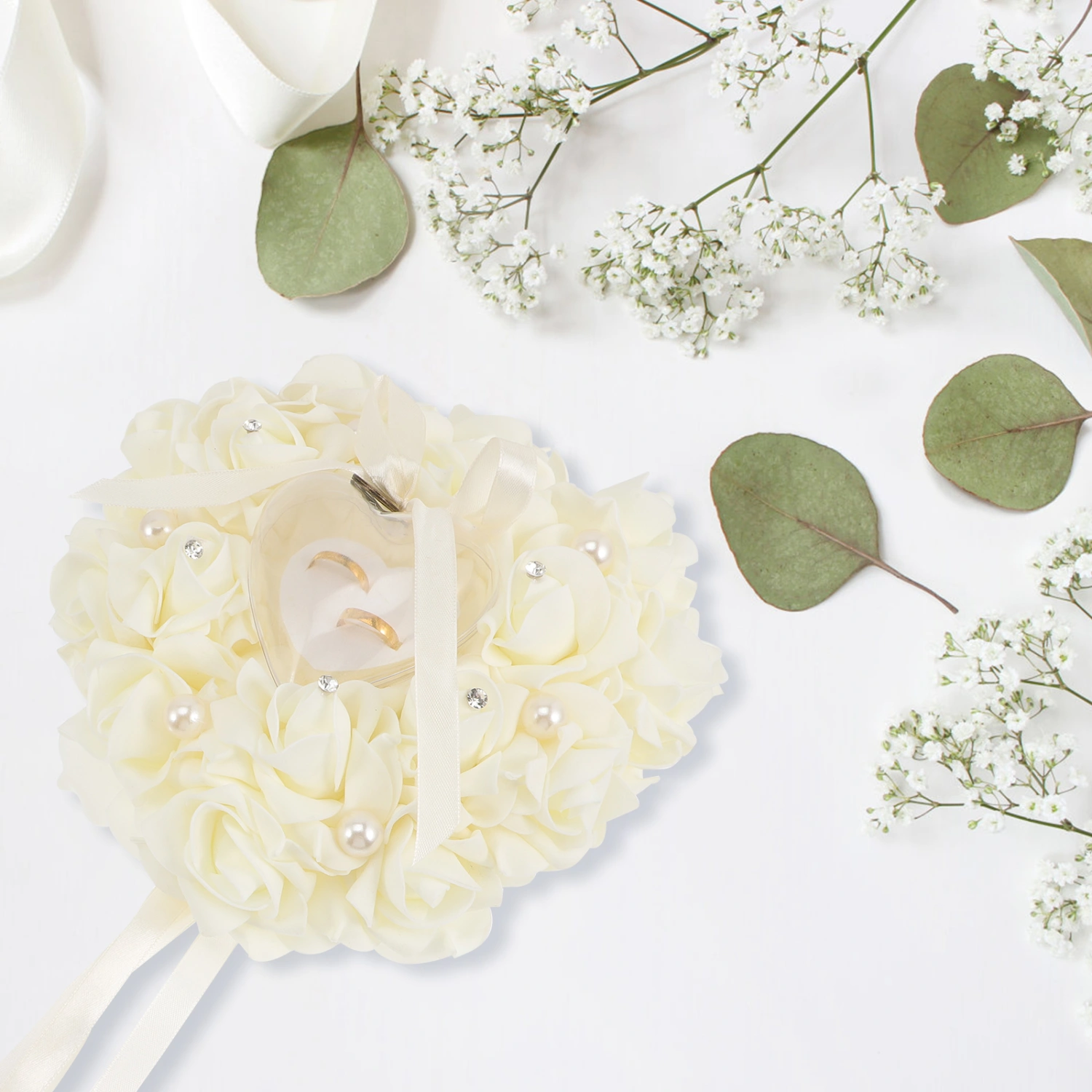 Wedding Ring Pillows Box Heart Shaped Ring Box Wedding Ring Holder Wedding Supplies