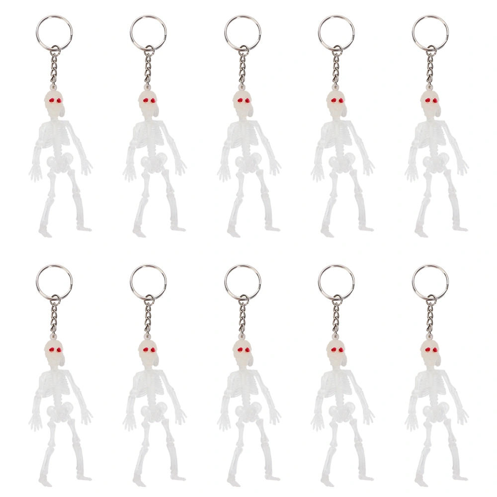 10Pcs Fashion PVC Skull Key Chain Creative Keychain Novel Skull Keyring