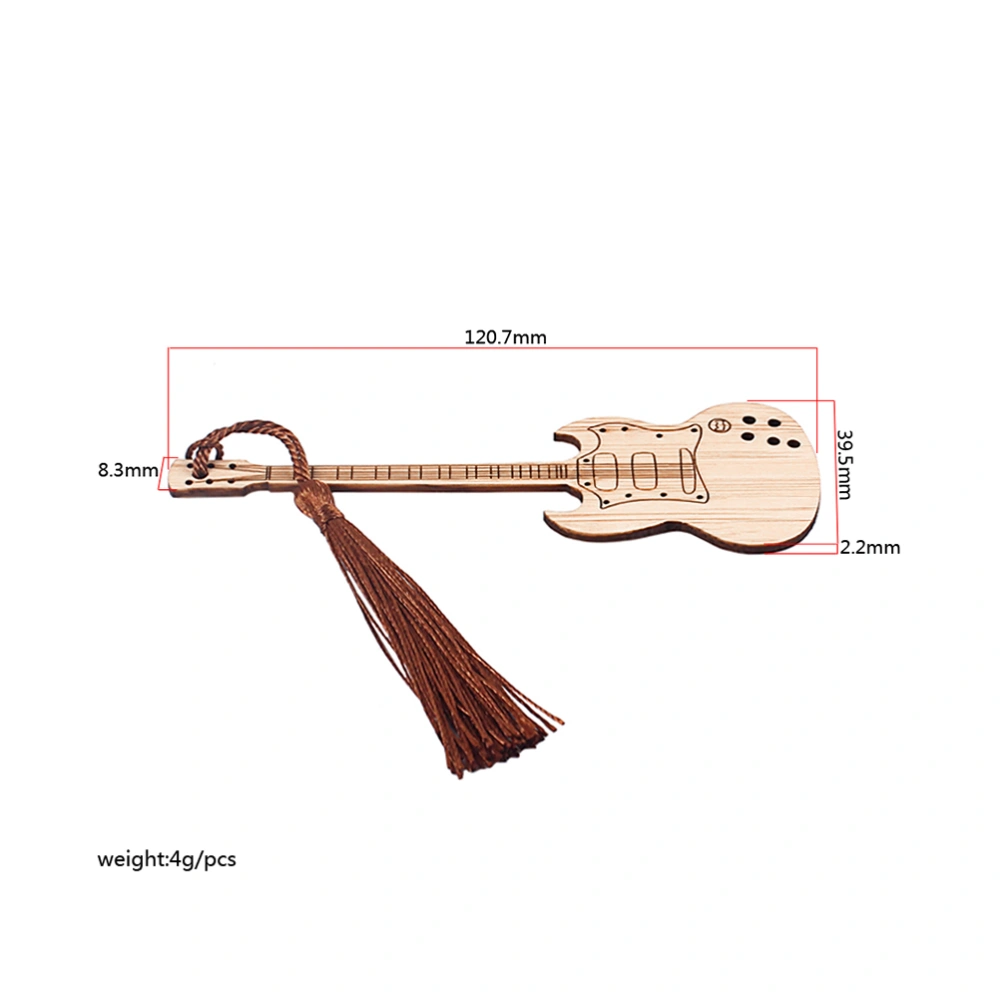 Guitar Shape Bamboo Bookmark Creative Book Mark Decoration Bamboo Page-marker