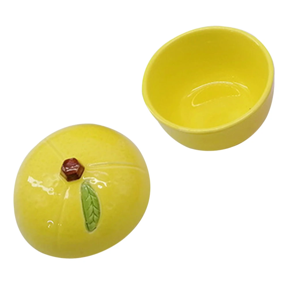 Lemon Shaped Salad Bowl Ice Cream Bowl Dessert Fruit Breakfast Bowl with Lid