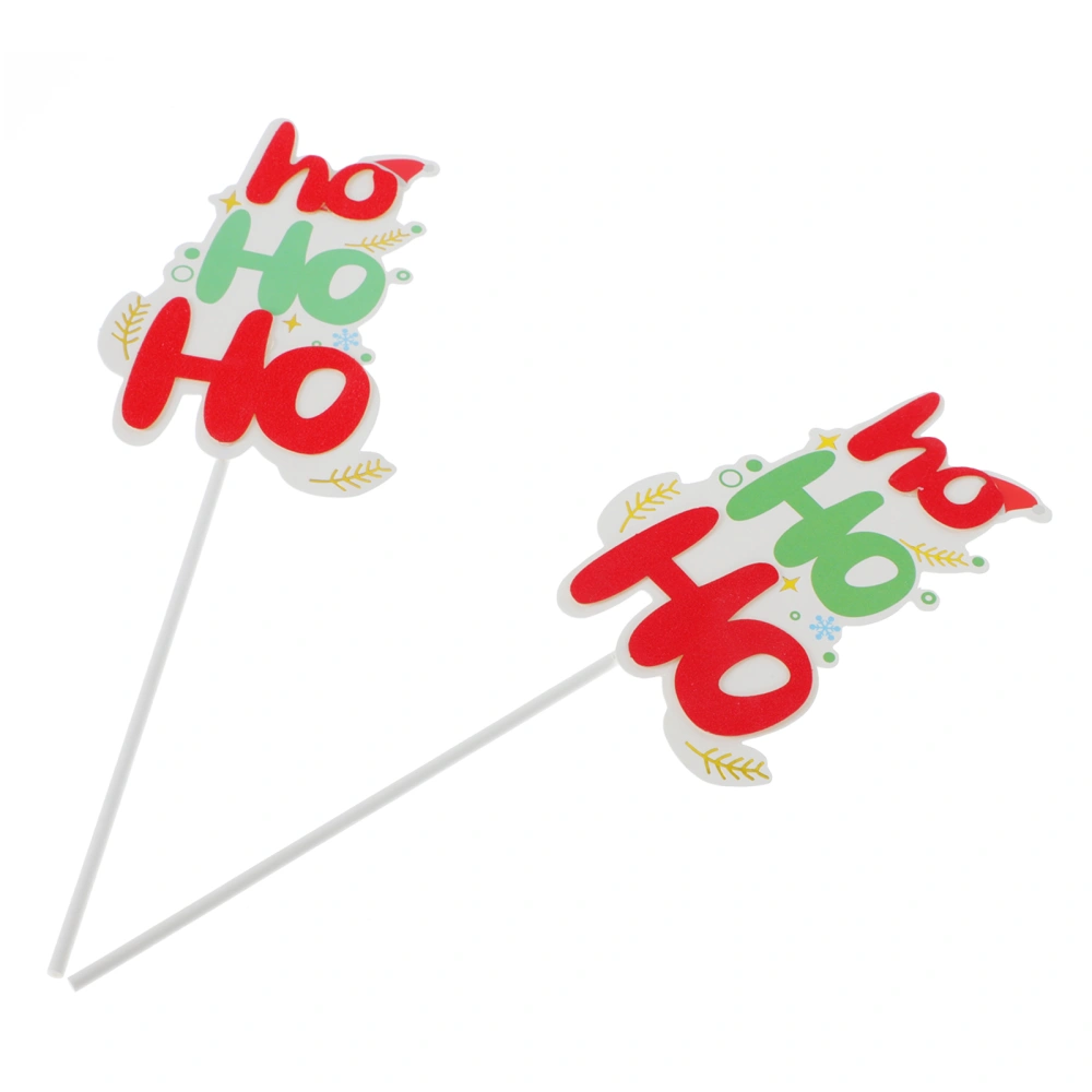 20 Pcs Christmas Cake Toppers Cake Inserted Cards Christmas Party Cake Ornaments