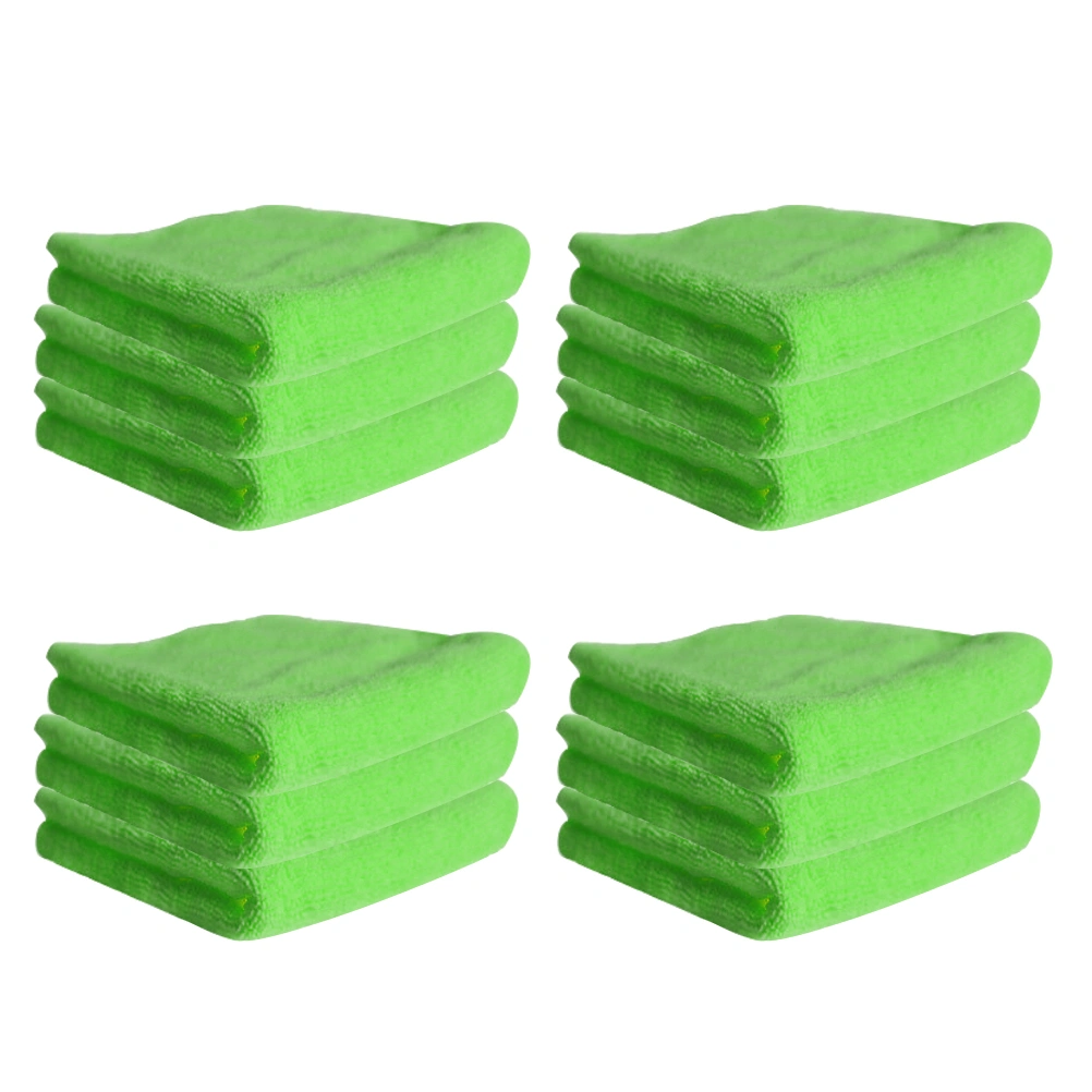 5 Pcs Strong Decontamination Dish Towel Microfiber Cleaning Non-stick Household Cleaning Wipe Towel for Kitchen Car (Green)