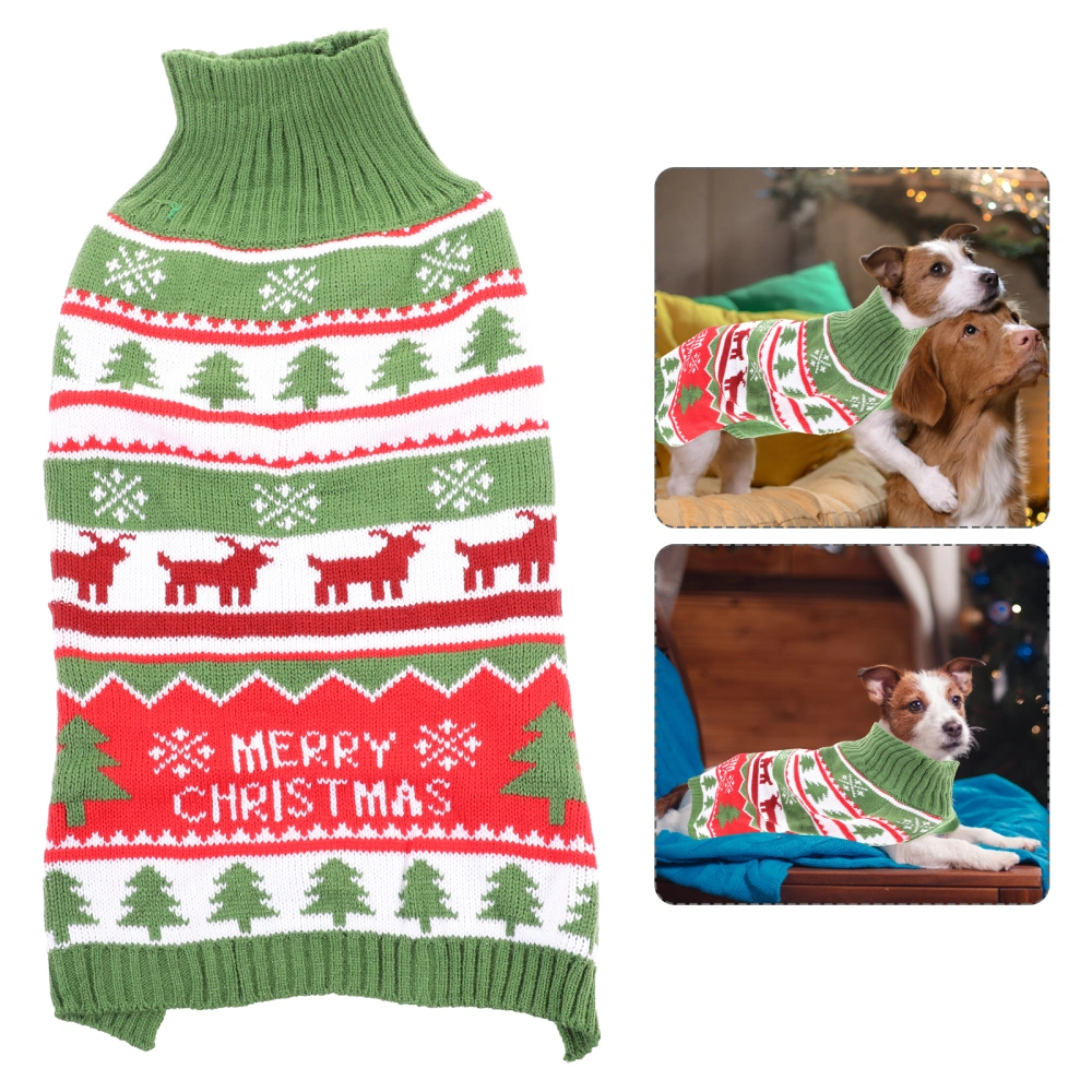 Elk Pattern Pet Knitted Sweater Christmas Puppy Warm Cloth Pet Party Outfit