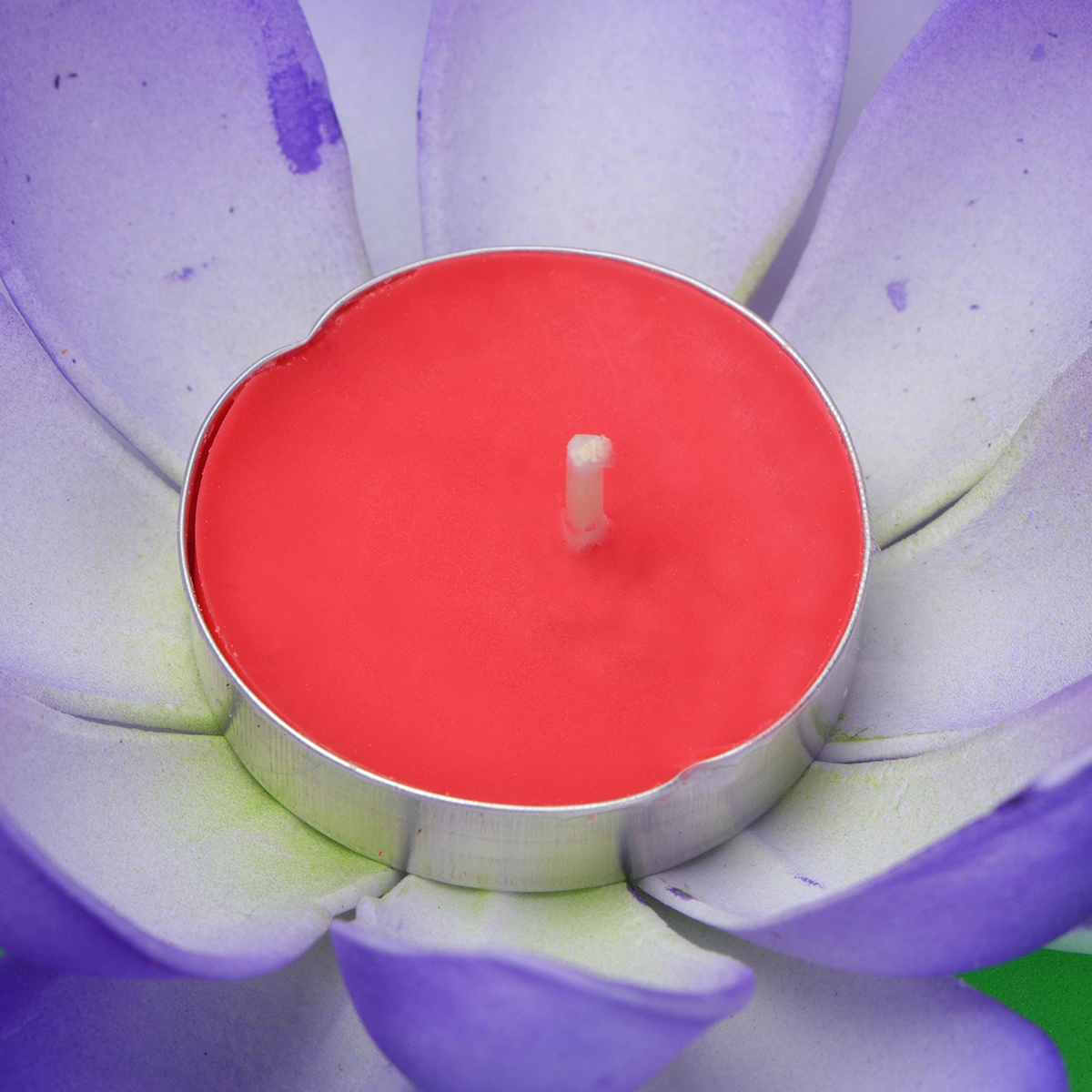 5pcs Candle Light Lotus Shape Candle Light Festive Wishing Lamp Decorative for Home Decor (Blue with Candle)