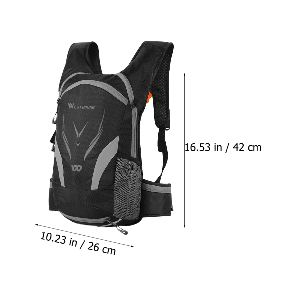 1 Set Outdoor Riding Backpack Reflective Design Sports Bag Practical Bag (Black)