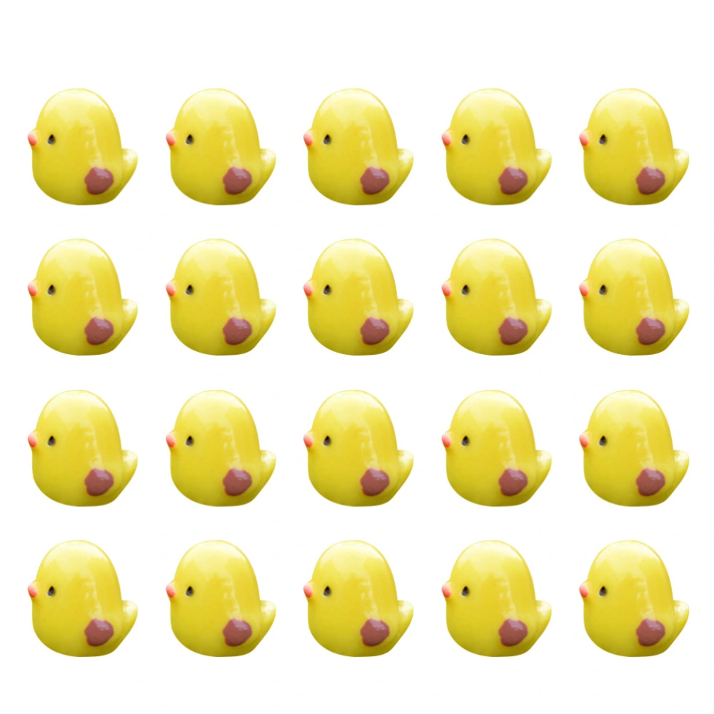 20Pcs Decorative Miniature Chicks Adorable Chick Figurines Household Chick Figures