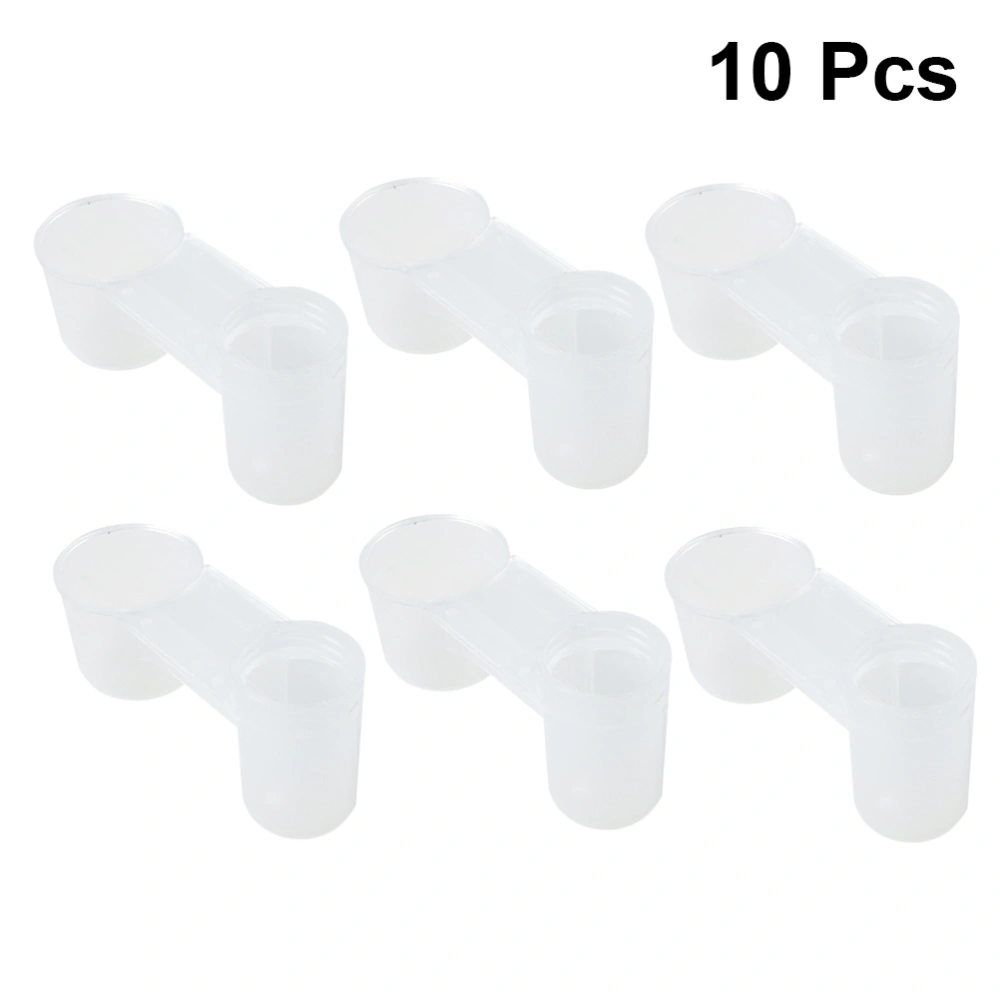 10pcs Birds Water Deflector Double Ports Waterer Creative Bird Drinker Feeding Supplies for Pigeon Parrot