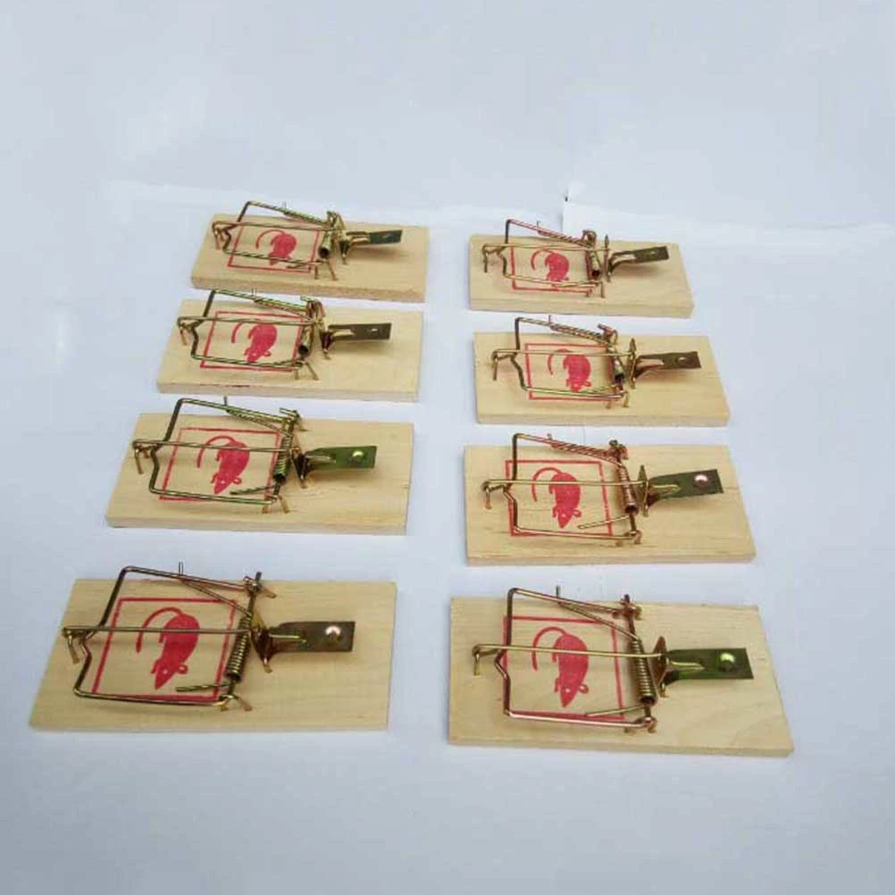 2pcs Wooden Mouse Traps Reusable Bait Mice Vermin Rodent Pest Control Home Garden Mousetraps Trap - Size S