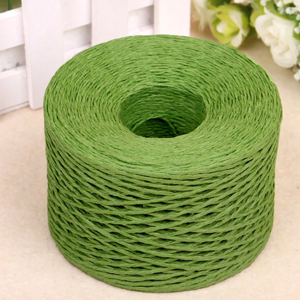 3 Roll 200M Raffia Paper Ribbon Craft Packing Paper Twine Braided Rope Paper String for Festival Gifts DIY Decoration Weaving Hat Suppplies (Claret, Light Coffee, Dark Green)