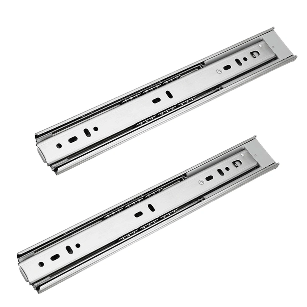 1 Pair Mute Slideway Sliding Chute Three-section Drawer Track Road Guide