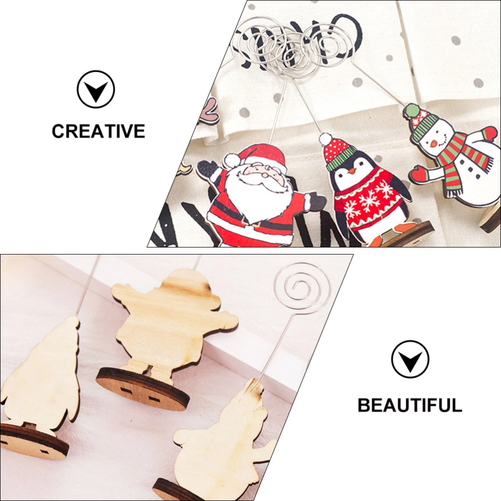 8Pcs Colorful Wooden Photo Clips Christmas Photo Clips Memos Fixed Clips