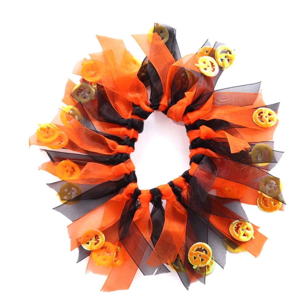 Small Fancy Dog Collars Decorative Elastic Pet Collars for Party Holiday Dress Costume Size S (Orange and Black)