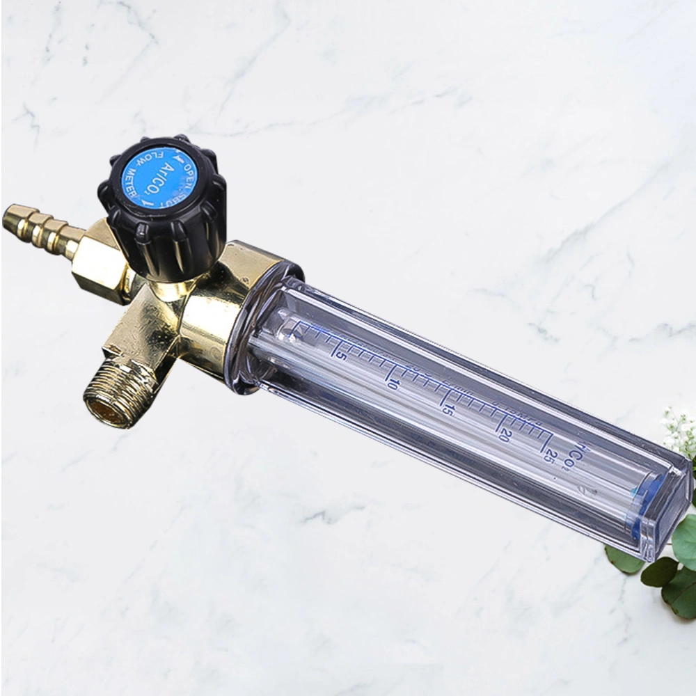 Pressure Reducer Flowmeter Alloy Argon Carbon Dioxide Flowmeter Pressure Reducer Flow Gauge (1/4PT 0.35MPA 7mm Transparent)