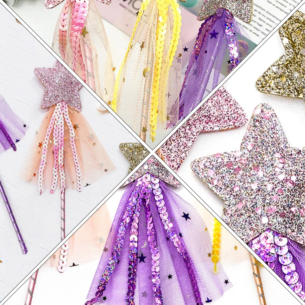 3pcs Children's Halloween Fairy Stick Star Tassel Designed Wand Funny Cat Teaser