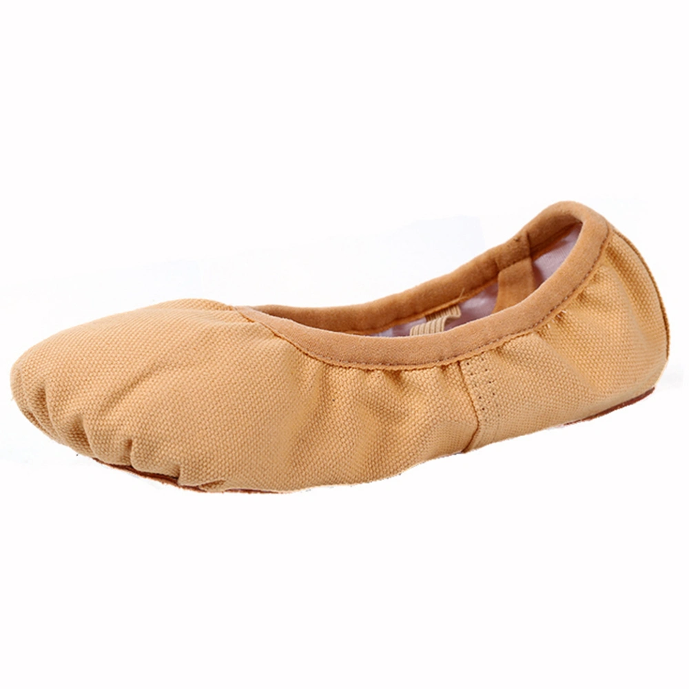 1 Pair Girls Dancing Shoes Sole Ballet Shoes Ballet Dance Practice Shoes Yoga Shoes (Light Brown Size 33 20.5CM,1.5US,1UK, 33EU,5.895Inch)