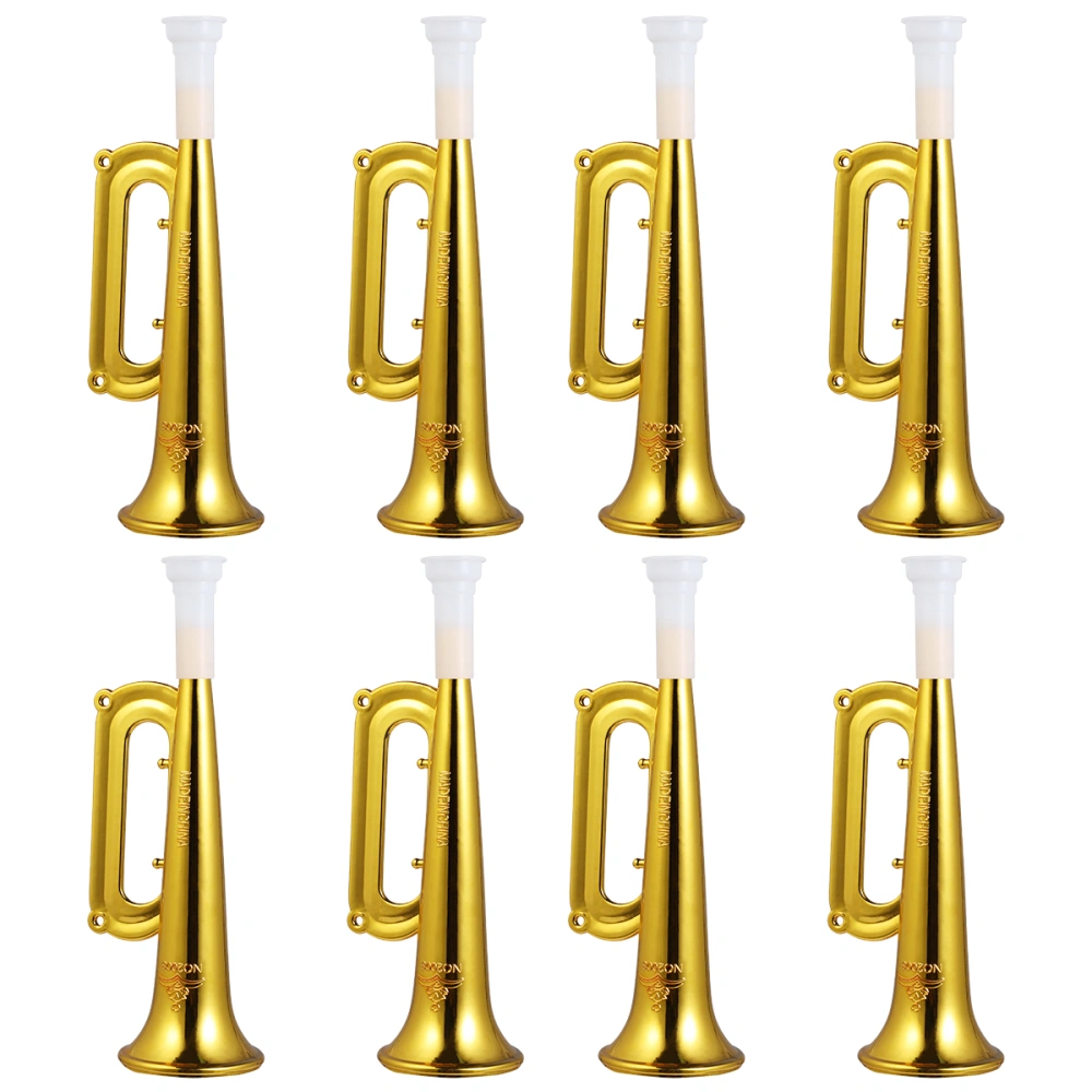 TOYMYTOY 12pcs Plastic Trumpet Noise Maker Kids Toys Cheerleader Football Match Cheering Props Birthday Party Favor Gift (Golden)