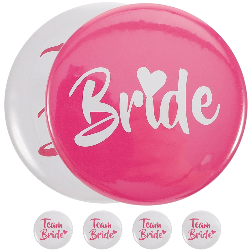 6Pcs Bride Pin Bridal Shower Badge Pin Bridal Shower Bachelorette Party Supplies