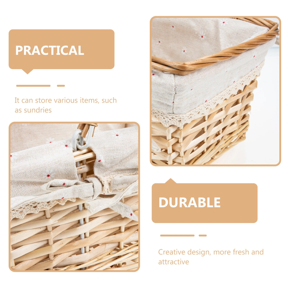 Handheld Basket Outdoor Picnic Basket Decorative Flower Basket Storage Basket