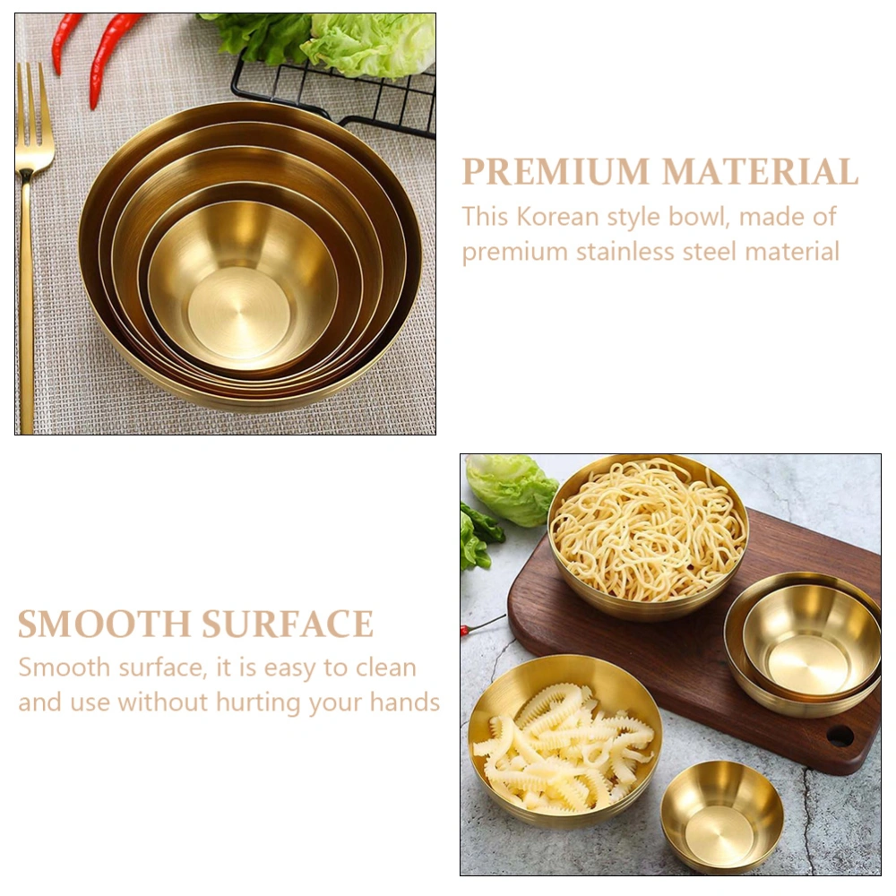 Korean Style Noodle Bowl Single-layer Food Storage Bowl Stainless Steel Food Bowl