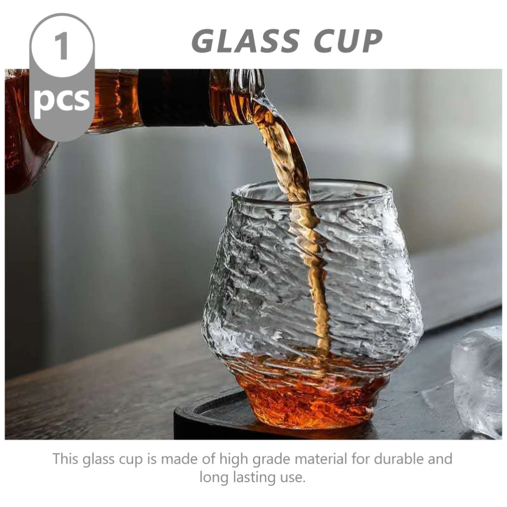 1Pc Adorable Whiskey Cup Glass Beer Mug Household Bar Storage Accessory (Transparent)