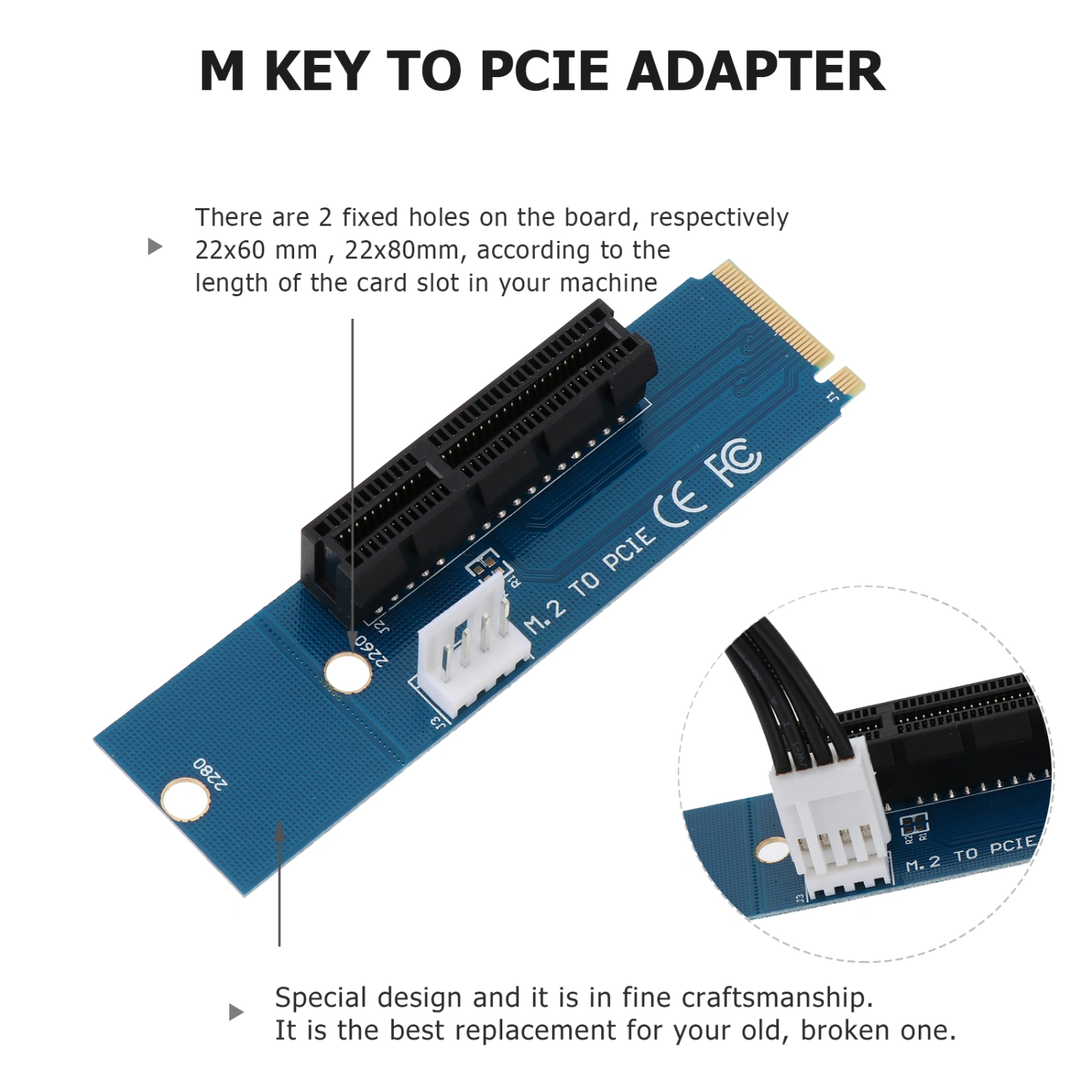 M.2 to PCI-e Adapter M.2 NGFF Key M to PCIe Converter Card Computer Accessory