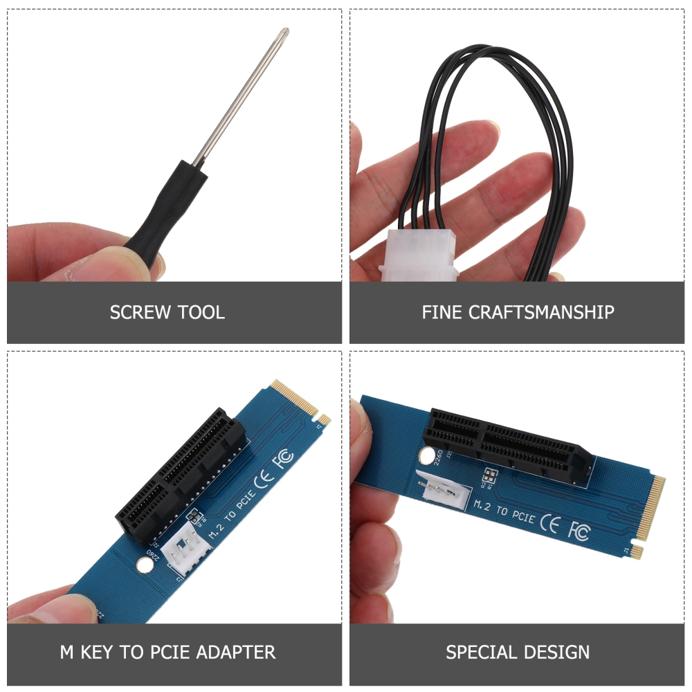 M.2 to PCI-e Adapter M.2 NGFF Key M to PCIe Converter Card Computer Accessory