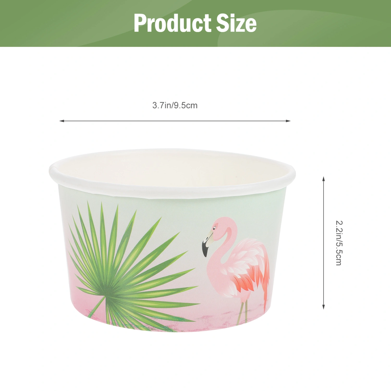 8pcs Flamingo Pattern Ice Cream Paper Bowls Yogurt Bowls Ice Cream Paper Bowls Party Supplies