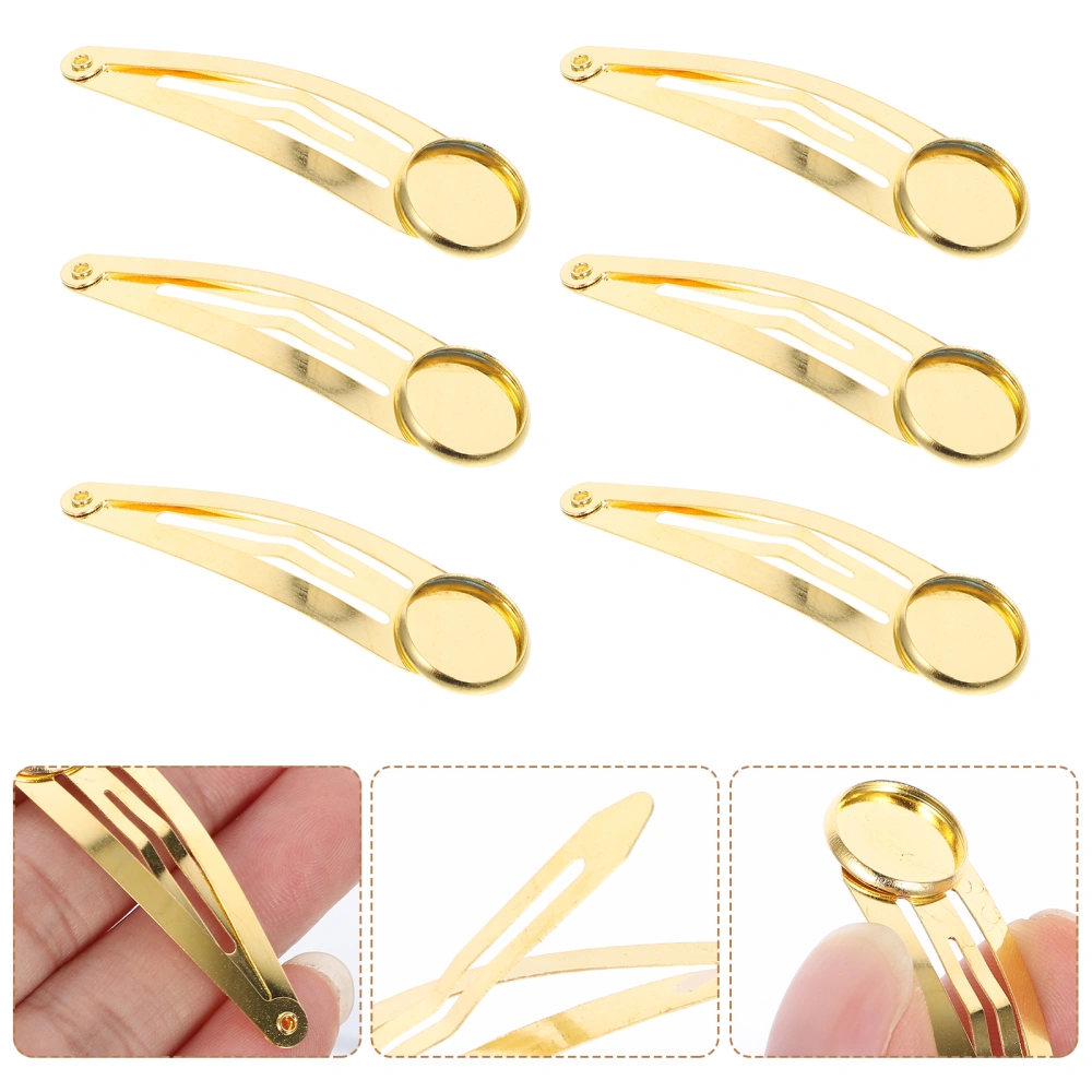 10pcs Snap Hair Clip Iron Hair Barrette Hair Clip Headdress DIY Accessories