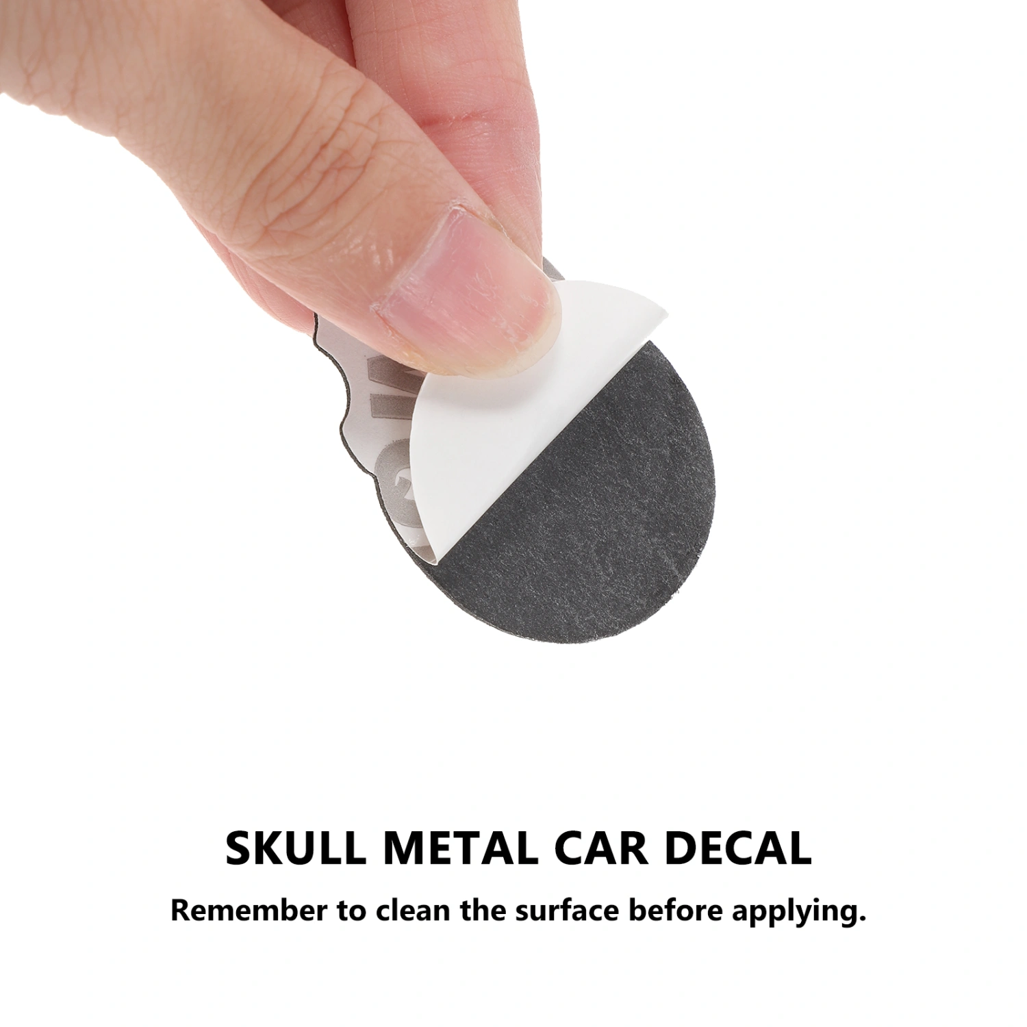 Skull Metal Sticker Bat Auto logo Badge Emblem Decal (Black)
