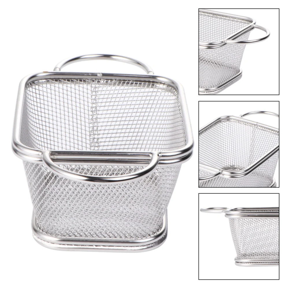 Stainless Steel Frying Basket Snack Basket Strainer Food Colander Fry Filter Mesh Basket For Potatoes Chips French Fries (Two Handles Pattern)