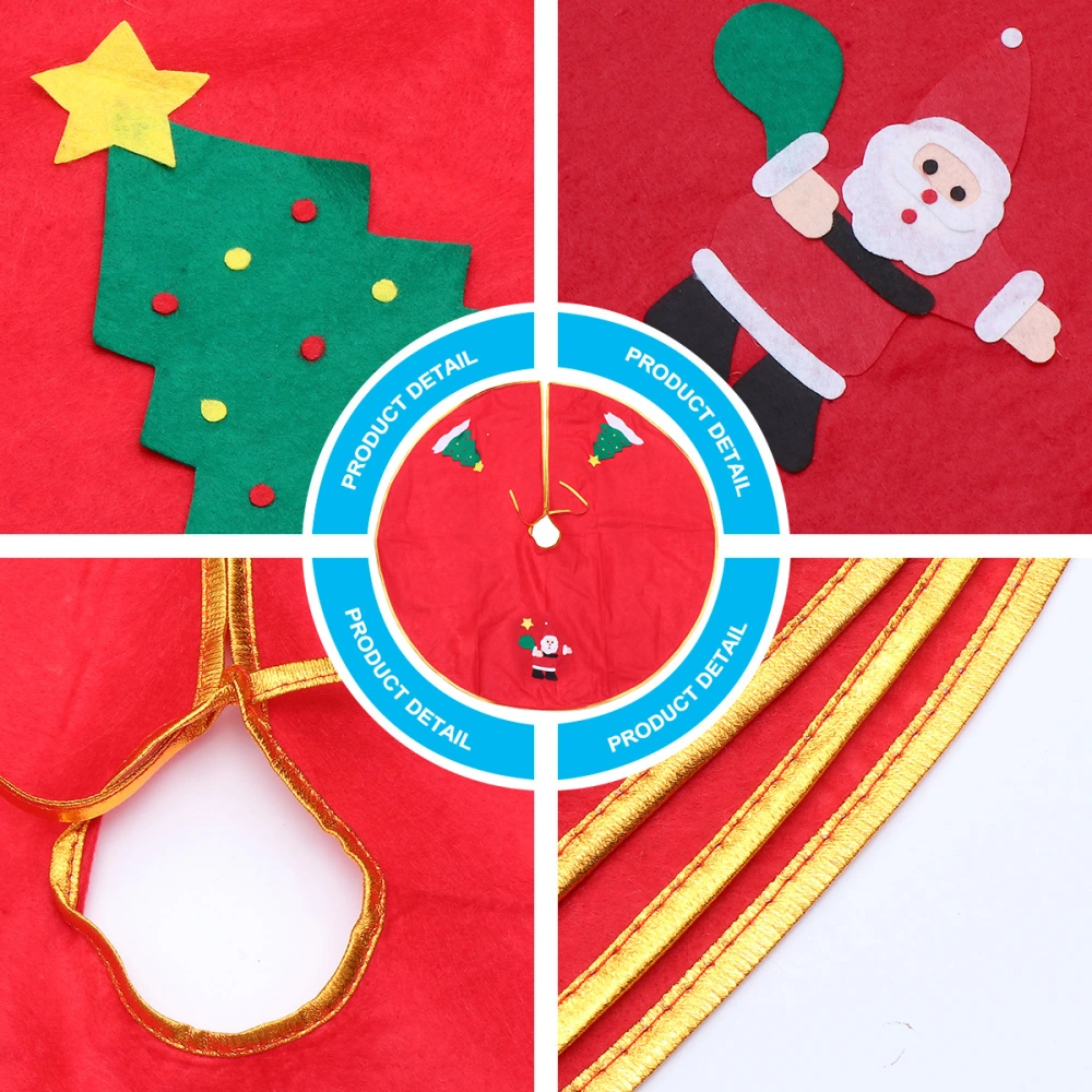 1PC 90cm Christmas Tree Apron Festive Christmas Tree Skirt Xmas Tree Base Wrap Christmas Party Decoration (Random Style)