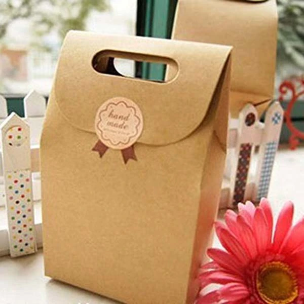 5pcs Brown Paper Party Loot Treat Gift Goody Bags Cupcake Muffin Boxes