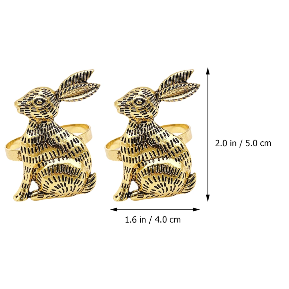 2pcs Rabbit Napkin Rings Wedding Party Napkin Holders Hotel Napkin Buckles