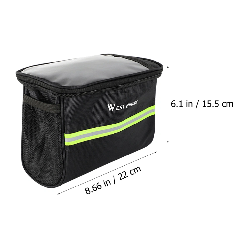 1Pc Bike Handlebar Bag Waterproof Bike Frame Bag Cycling Bag Storage Pouch