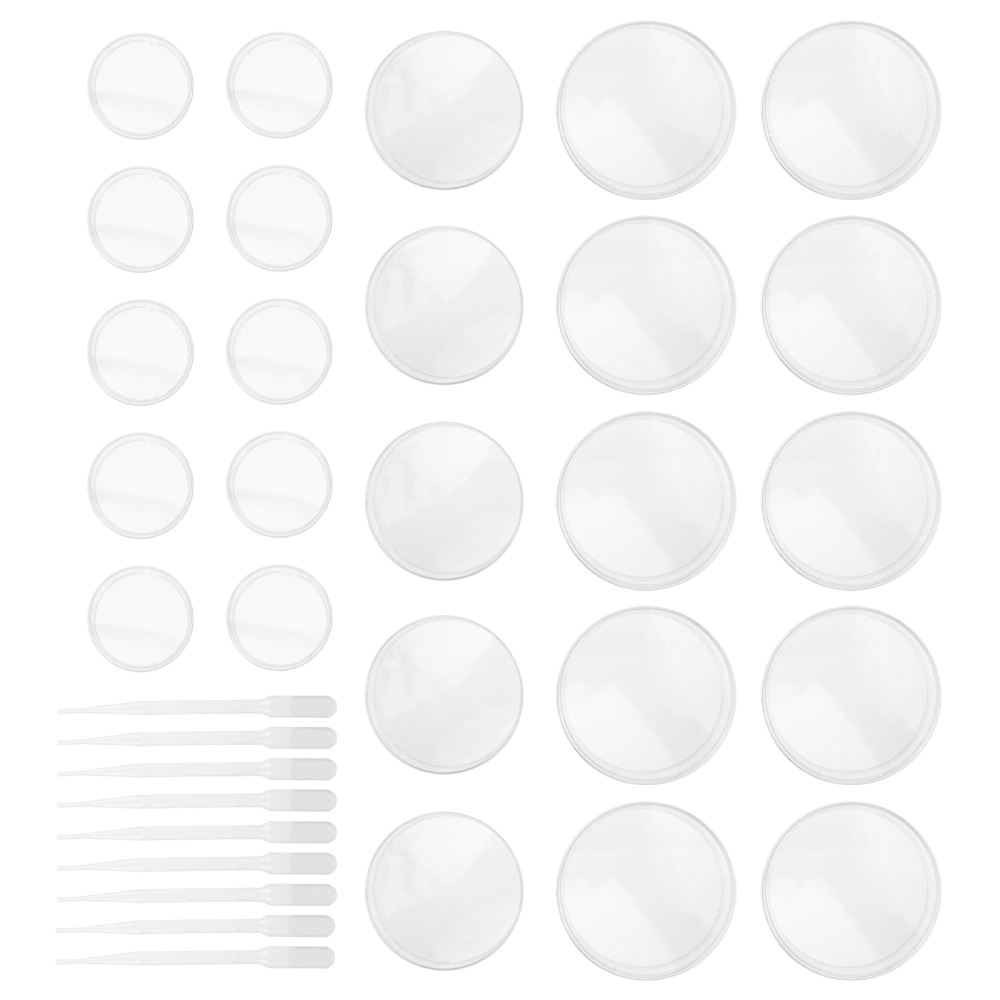 130pcs 60mm 90mm 100mm Petri Dish Set with Lids with 3ml Transfer Pipettes