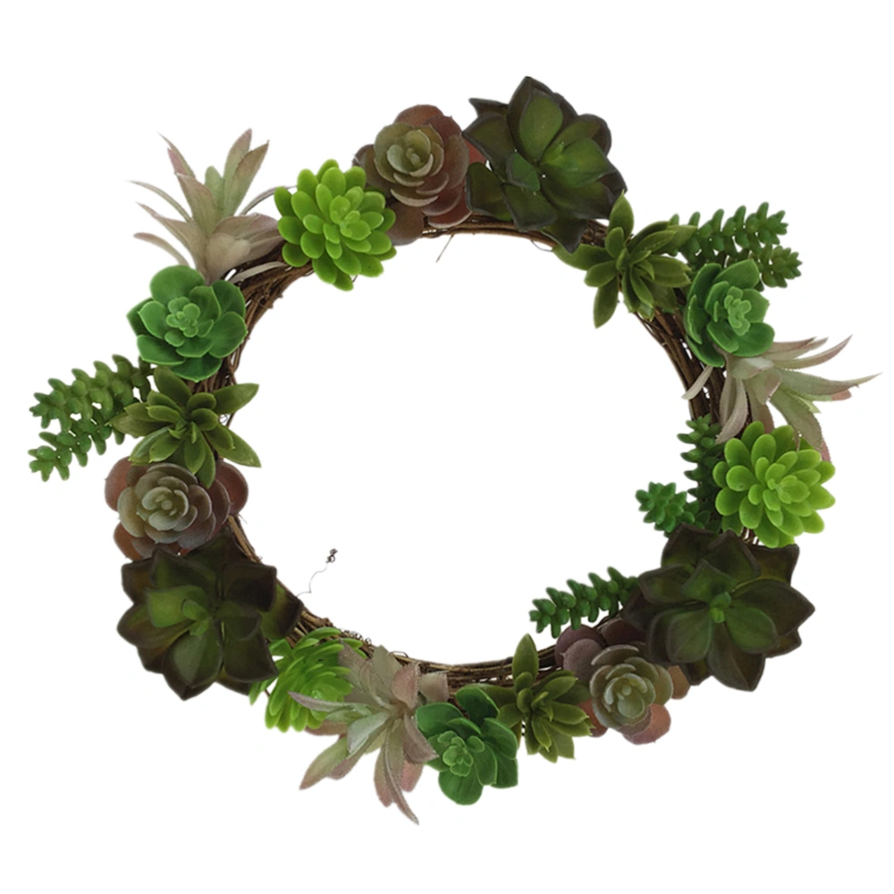 Simulated Succulents Wreath Garland Pendant Wreath Decorative Door Wall Ornament Garland for Home