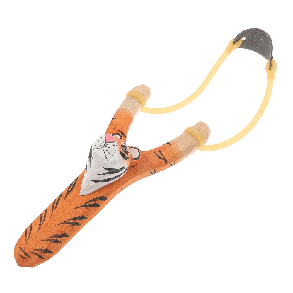 Wooden Slingshot Tiger Carved Sling Shot Outdoor Slingshot Toy for Kids